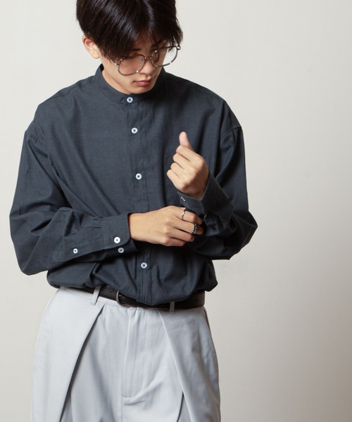 ZIP FIVE シャツ 「ZIP FIVE」 CVCオックス 長袖 バンドカラー