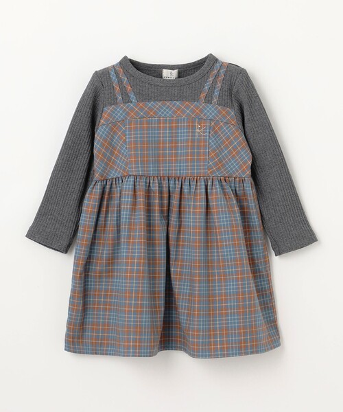 tシャツ 「90-100cm」ビスチェック トップス キッズ 子供服 女の子 