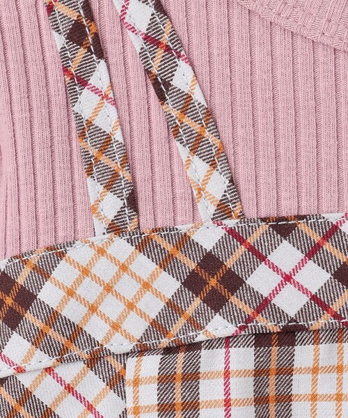 tシャツ 「90-100cm」ビスチェック トップス キッズ 子供服 女の子 