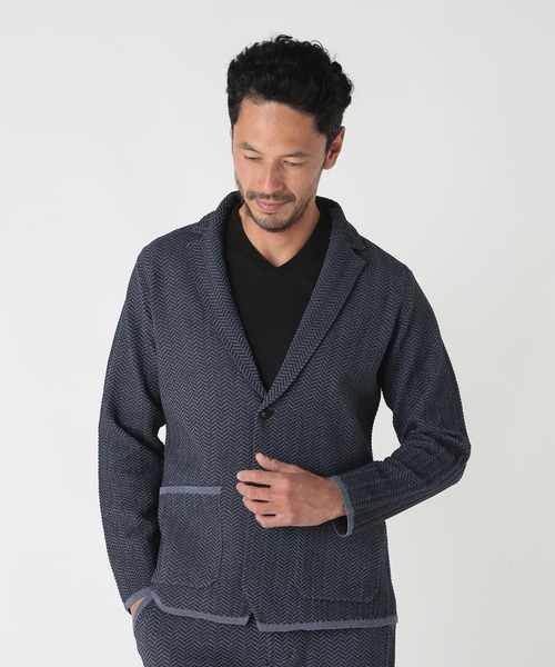 テーラードジャケット ヘリンボーン ウールタッチ メンズ ACTIVE TAILOR】ヘリンボーンテーラードジャケット｜メンズ
