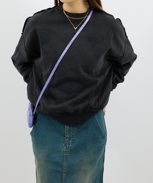 GUESS トレーナー スウェット 「GUESS/ゲス」 GO DISTRESSED OS CREW 