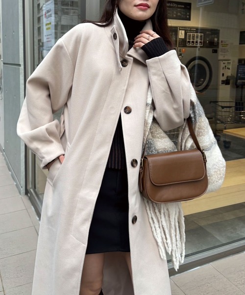 CORNERS ステンカラーコート コート ベルト付きボリューム袖ステン