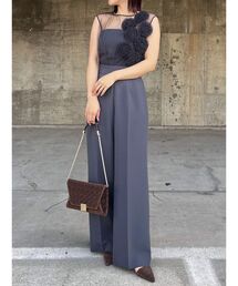LAGUNAMOON パンツドレス LADYコサージュチュールパンツドレス