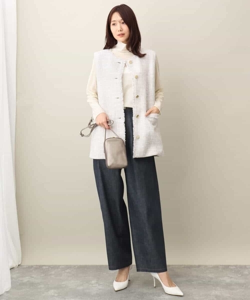 MK MICHEL  / エムケーミッシェルクラン キラキラシアーハイネックカットソー/洗える MK MICHEL KLEIN tシャツ キラキラシアーハイネックカットソー