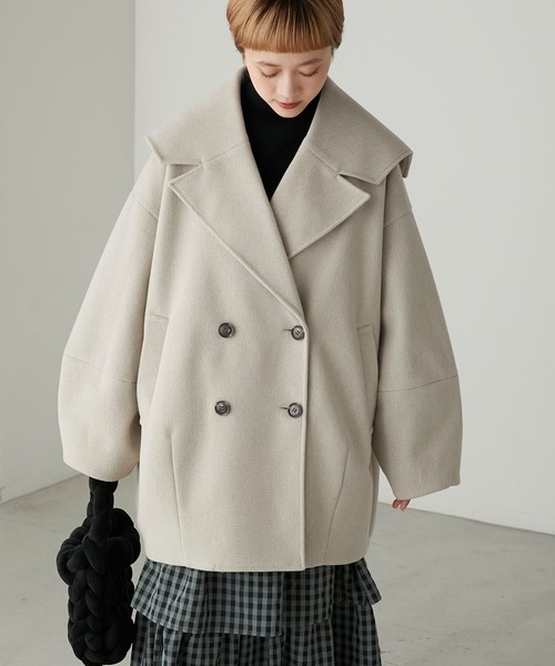 「forksy.」 ピーコート FREE ブラック レディース_画像2