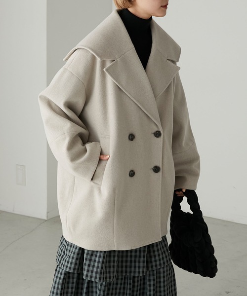 「forksy.」 ピーコート FREE ブラック レディース_画像3