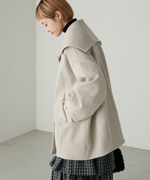 「forksy.」 ピーコート FREE ブラック レディース_画像4