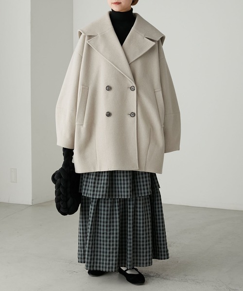 「forksy.」 ピーコート FREE ブラック レディース_画像9