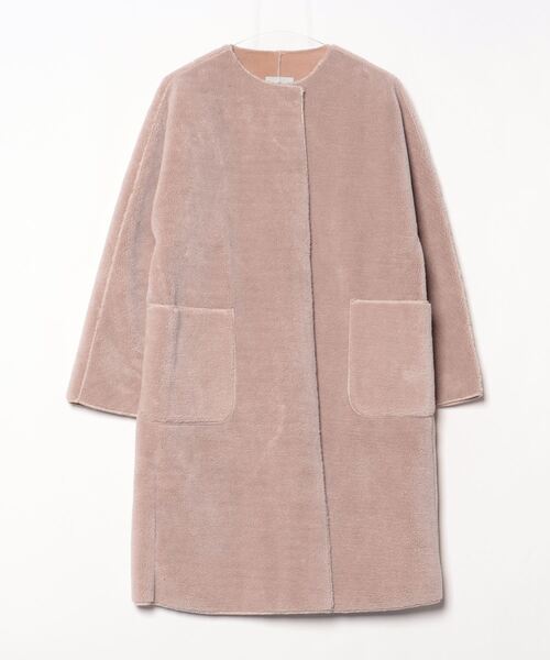 NANO universe（ナノ・ユニバース） ムートンコート FREE ピンク