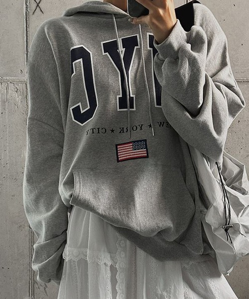 Revo. パーカー 「KOREAN SELECT」NYC 星条旗 ロゴプリント 裏起毛