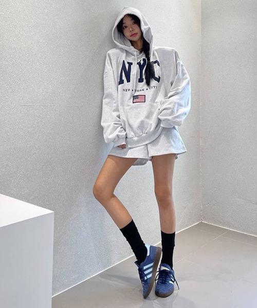 Revo. パーカー 「KOREAN SELECT」NYC 星条旗 ロゴプリント 裏