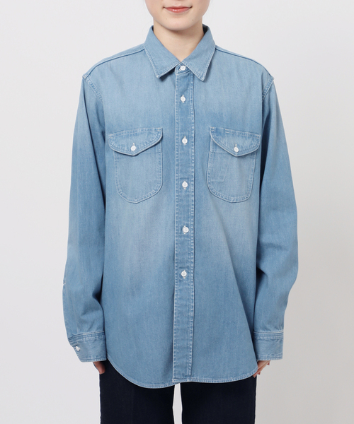 ブラウス シャツ LEE/リー 別注 DUNGAREES スタンダードワークシャツ レディース Lee ブラウス シャツ LEE/リー 別注 DUNGAREES スタンダード