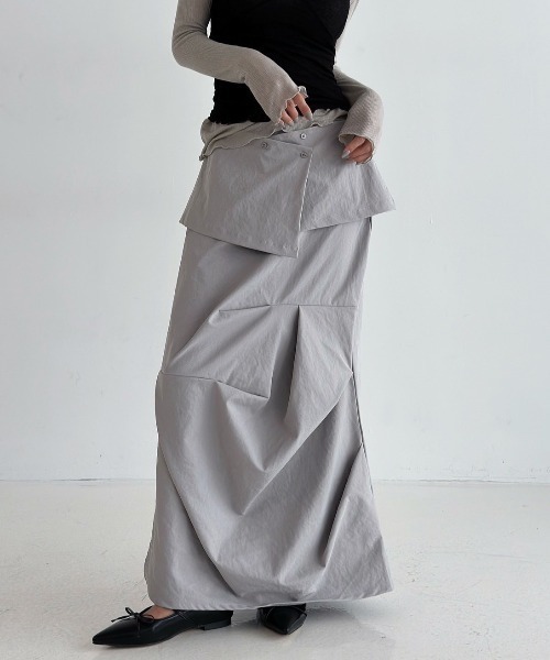ROOP TOKYO スカート タックデザイン 2WAY ロングスカート : ZOZOTOWN