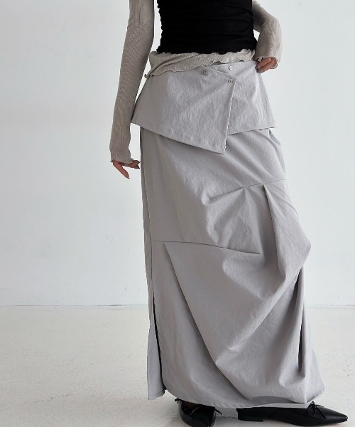 ROOP TOKYO スカート タックデザイン 2WAY ロングスカート : ZOZOTOWN