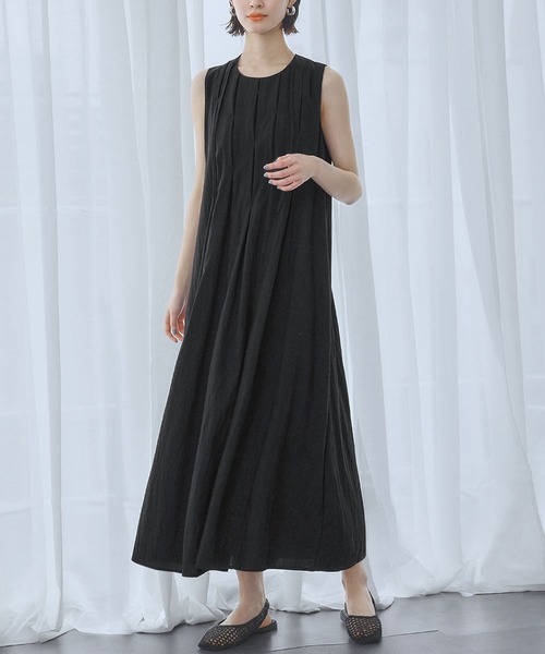 LOWO ワンピース ノースリーブAラインワンピース : ZOZOTOWN