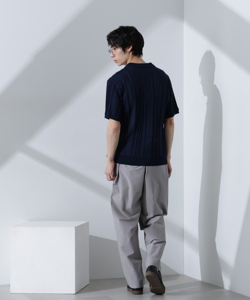 NANO universe（ナノ・ユニバース） ポロシャツ ストライプニットポロ