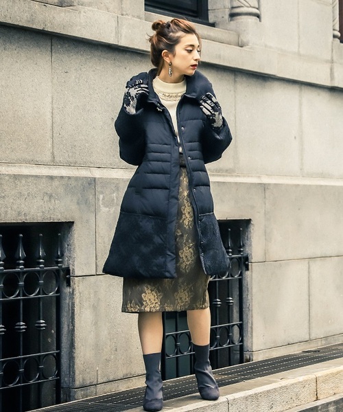 axes femme アクシーズファムダウンコート axes femme（アクシーズ ファム） ダウンコート LARGE ブラック