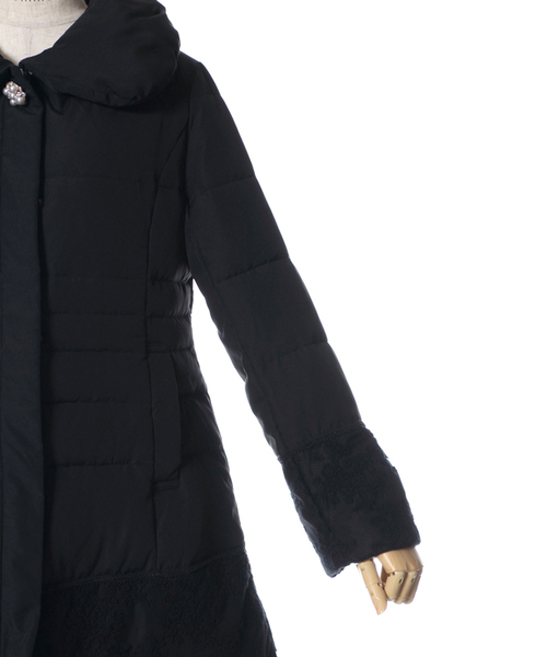 axes femme 黒ダウンコート 裾レースロングダウンコート | axes femme -outlet- | axes femme