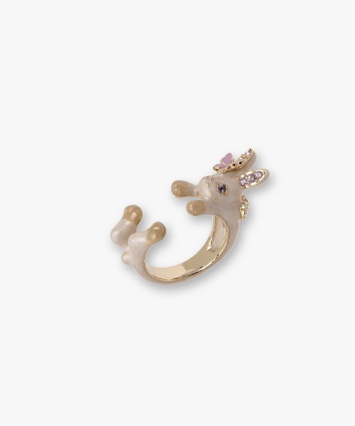 アナスイうさぎ指輪１２号 美品 ANNA SUI うさぎモチーフ リング ロマンティック ホワイト