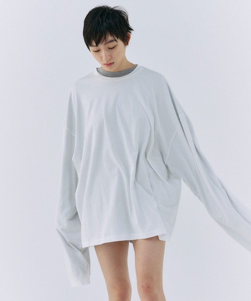 【美品】Chaos ロングスリーブTシャツ　オーバーサイズ　可愛い 袖コンシャス Cross charm official store | ロンT トップス 長袖 Tシャツ 袖