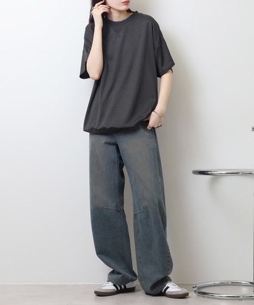 tシャツ 無地 テレコリブ ワイド ワッフル 半袖Tシャツ メンズ レディース | ブランド登録なし | 26