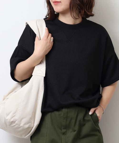 tシャツ 無地 テレコリブ ワイド ワッフル 半袖Tシャツ メンズ レディース | ブランド登録なし | 20