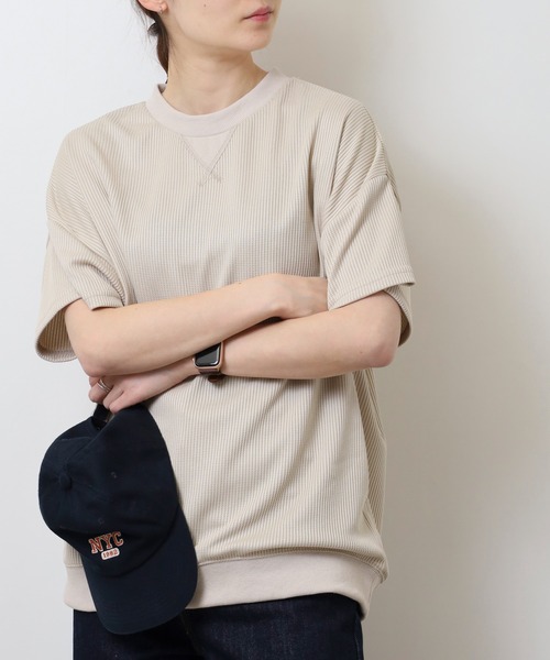 tシャツ 無地 テレコリブ ワイド ワッフル 半袖Tシャツ メンズ レディース | ブランド登録なし | 07