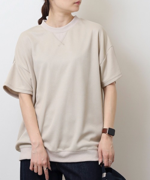 tシャツ 無地 テレコリブ ワイド ワッフル 半袖Tシャツ メンズ レディース | ブランド登録なし | 08