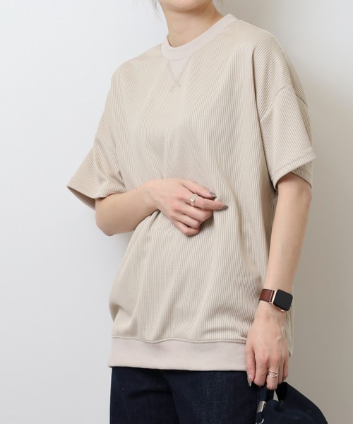 tシャツ 無地 テレコリブ ワイド ワッフル 半袖Tシャツ メンズ レディース | ブランド登録なし | 09
