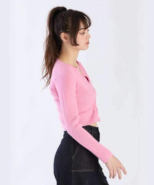 To b. by agnes カーディガン コットンリブカーディガン レディース