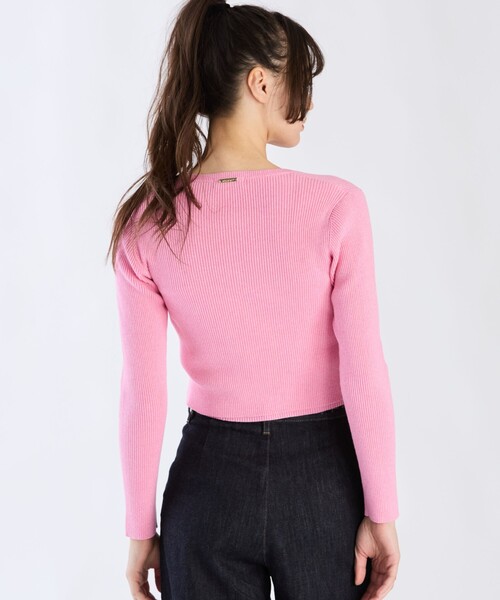 To b. by agnes カーディガン コットンリブカーディガン レディース