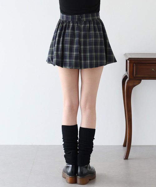BLUEEAST スカート チェック柄バルーンミニスカート : ZOZOTOWN