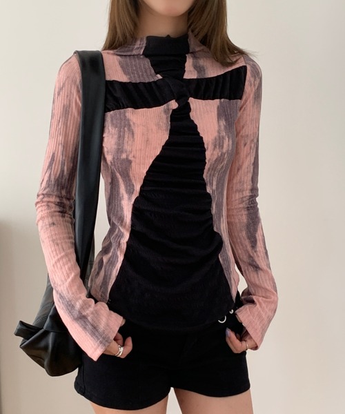 ViViDAY tシャツ 「春新色追加」十字架長袖tシャツ レディース