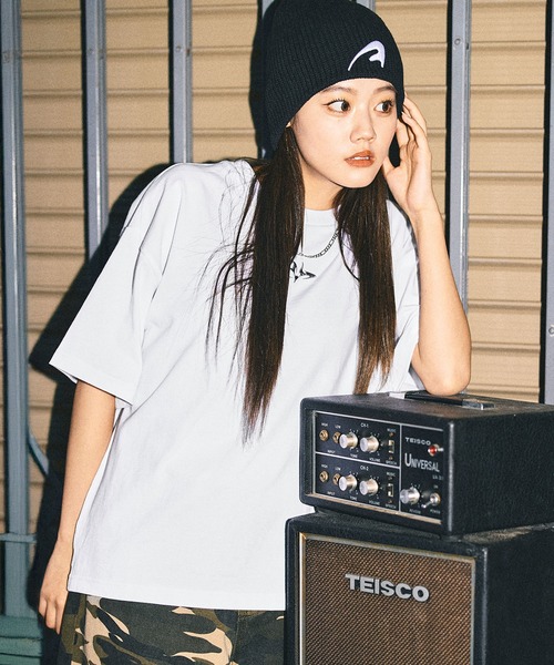 短丈　ボックスシルエット　シャツ ヴィンテージライクボックスシルエットプリントTシャツ【UNISEX