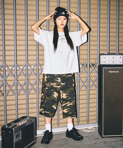 tシャツ ヴィンテージライクボックスシルエット短丈プリントTシャツ