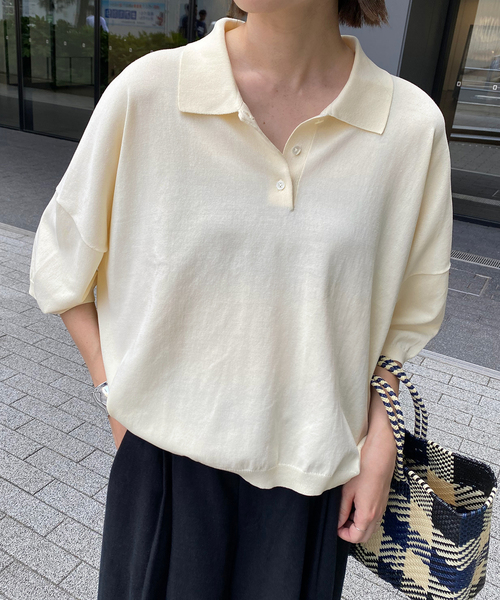 SLOBE IENA ニット セーター 「接触冷感/UV機能」FROSTY COTTON