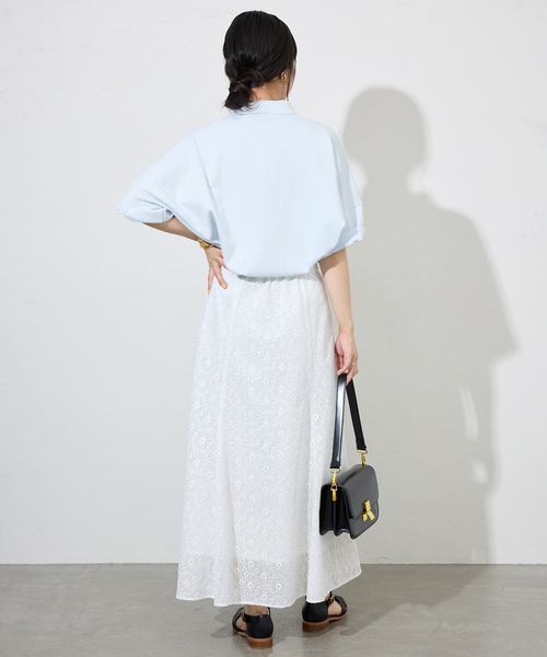 SLOBE IENA　接触冷感UV機能　FROSTY COTTON襟付きPO SLOBE IENA ニット セーター 「接触冷感/UV機能」FROSTY COTTON