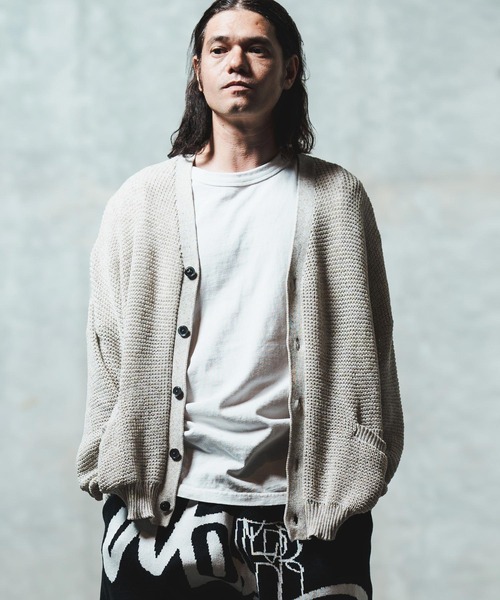 GLIMCLAP カーディガン mcg3626- Mesh knitting cardigan ニット