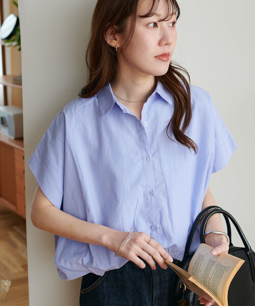 tシャツ 裾バルーンフレンチプルオーバー レディース Green Parks tシャツ 冷っとすずやか バックバルーンフレンチ
