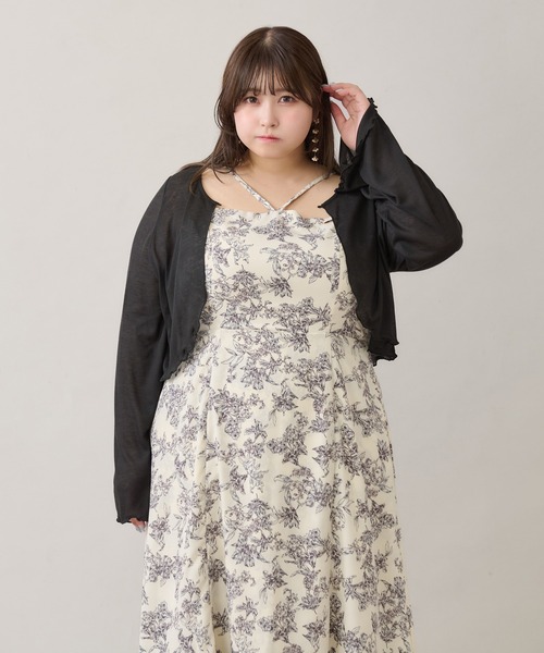 【mimiさん専用】Louiosy プレート付きティアードキャミワンピ Louiosy ワンピース 「大きいサイズ」プレート付きティアード