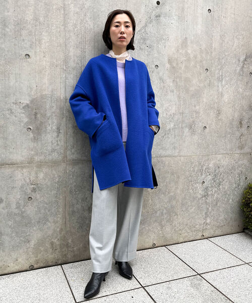 NOLLEY'S（ノーリーズ） ノーカラーコート 38 グレー系その他3