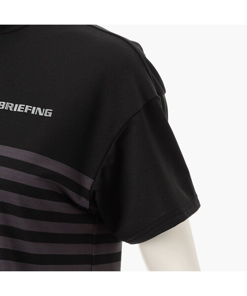 tシャツ 「BRIEFING GOLF／ブリーフィングゴルフ」WOMEN’S SHADOW STRIPE HIGHNECK （リラックスフィット） レ BRIEFING tシャツ 「BRIEFING GOLF／ブリーフィングゴルフ