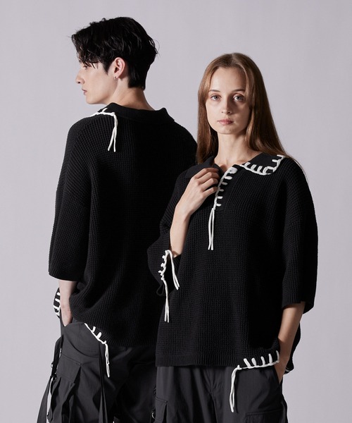 CLEL（クレイル） ポロシャツ 半袖 「CLEL」Hand Stitched Waffle