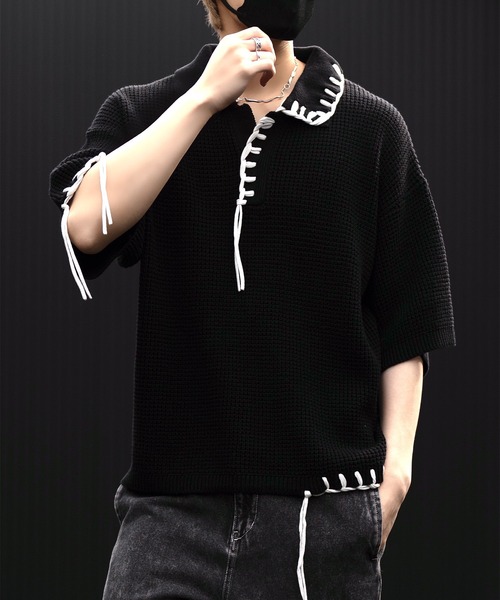 CLEL（クレイル） ポロシャツ 「CLEL」Hand Stitched Waffle Skipper