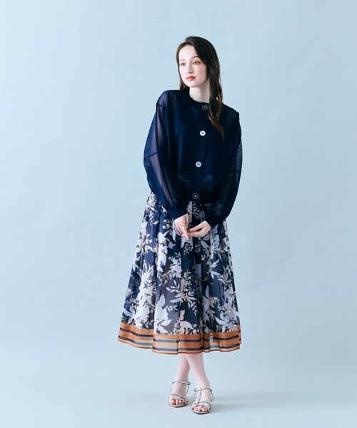 Audie a Muses（オーディア ミューズ） スカート フラワー×ボーダー