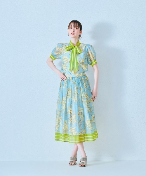 Audie a Muses（オーディア ミューズ） スカート フラワー×ボーダー