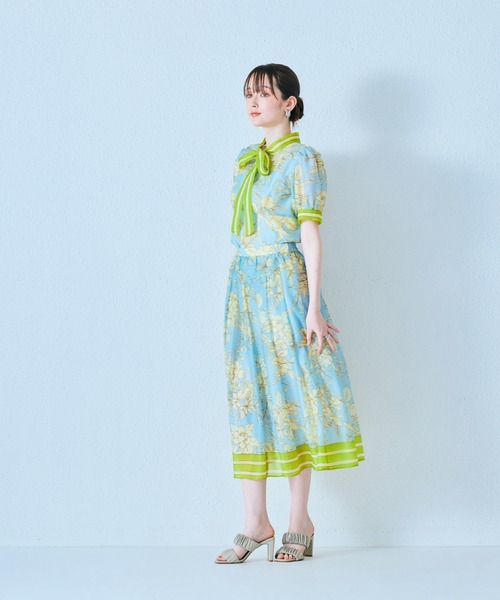 Audie a Muses フラワージャガードスカート Audie a Muses（オーディア ミューズ） スカート カラーブロック