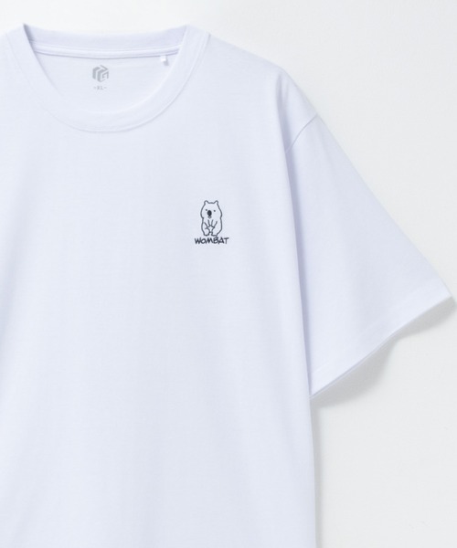 新品Tシャツ tシャツ 刺繍 白S レディース メンズ 半袖T ワンフォークロージング 1111clothing ◇イラスト 総刺繍 T