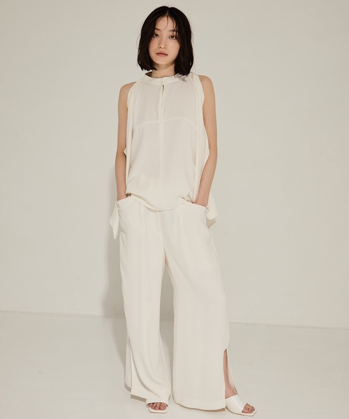 ブラウス シャツ 「STUDIOUS/ステュディオス」BACK SATIN DRAPE BLOUSE/バックサテンドレープブラウス レディース セール】【STUDIOUS/ステュディオス】BACK SATIN DRAPE BLOUSE