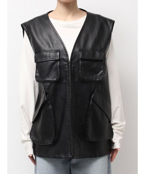 Ungrid（アングリッド） ベスト ジレ フェイクレザーベスト レディース